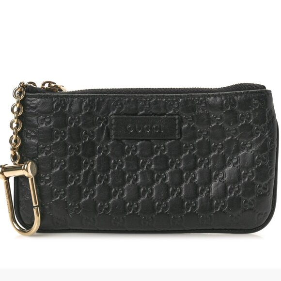 Gucci Microguccissima Key Ring Coin Case Black - Picture 1 of 8